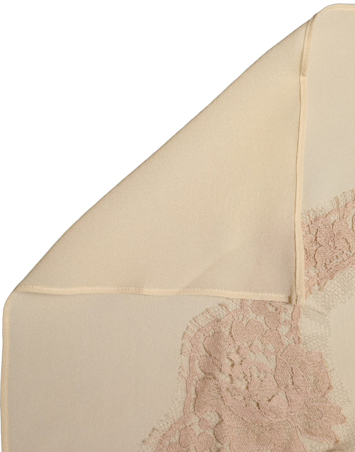 Dolce &amp; Gabbana Light Beige Ornate Lace Neck Shawl Scarf
