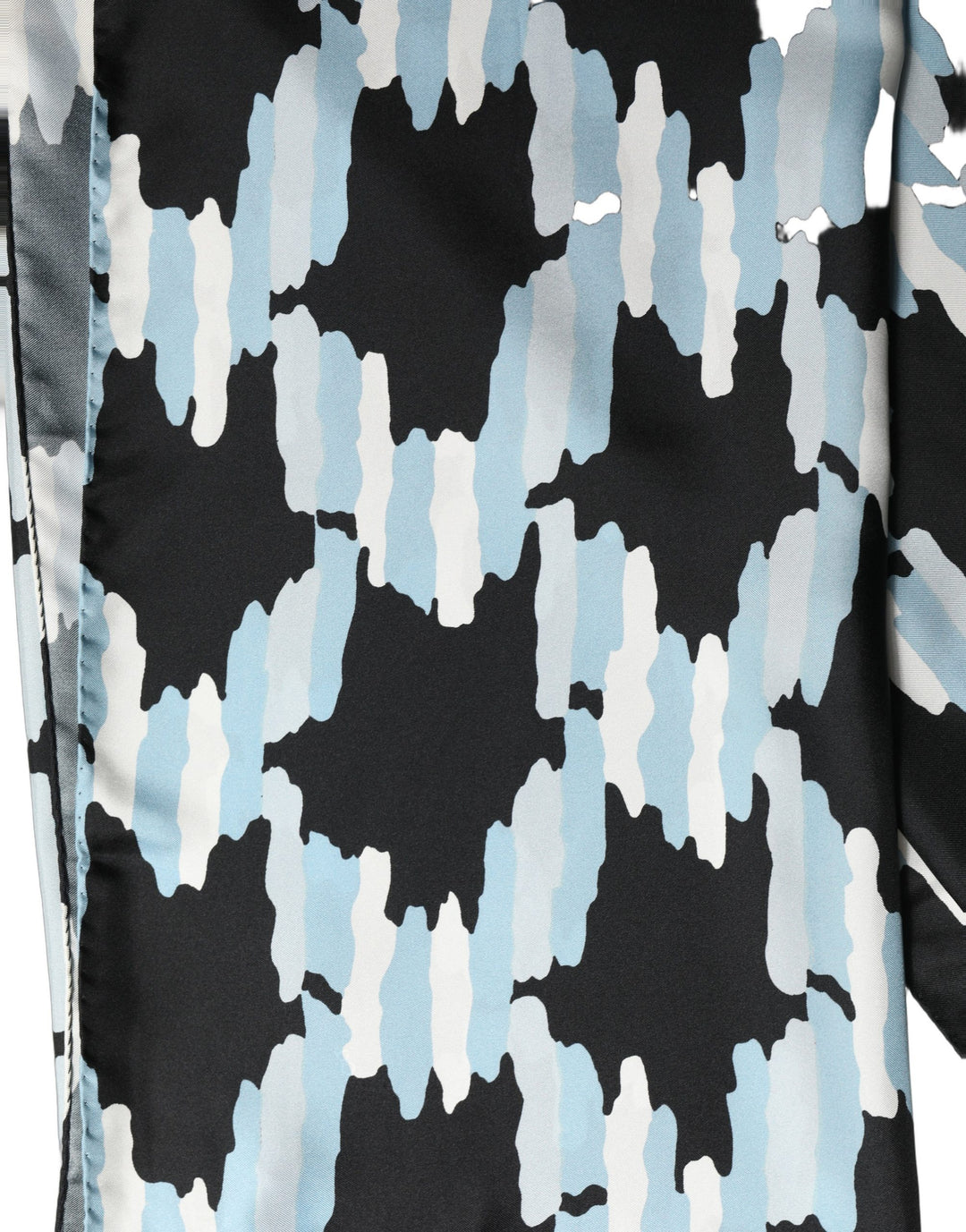Dolce &amp; Gabbana Black Blue Abstract Silk Shawl Stole Scarf