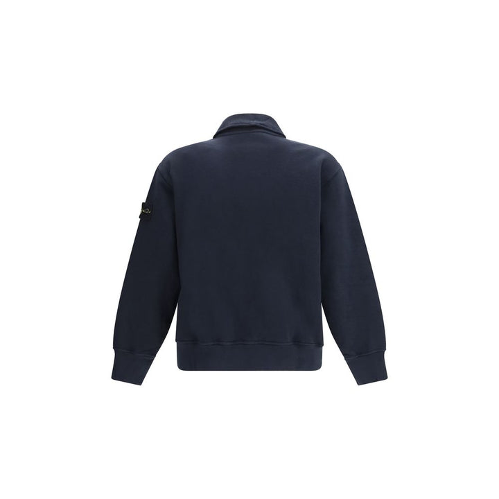 Stone Island Blue Cotton Sweatshirt