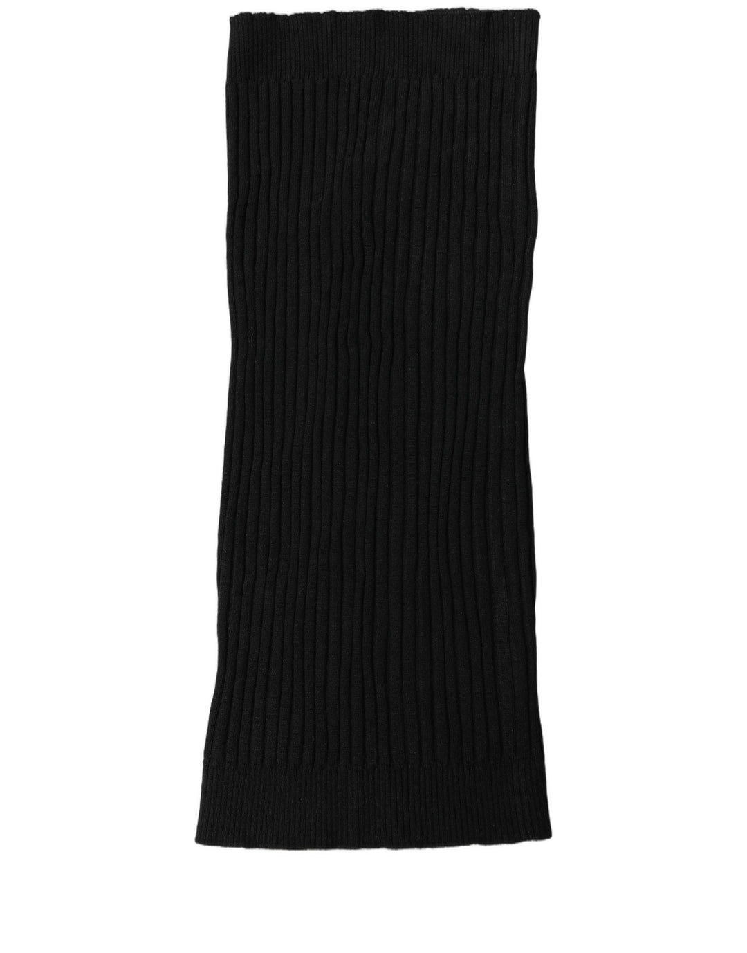 Dolce &amp; Gabbana Black Cashmere Ribbed Knit Neck Warmer
