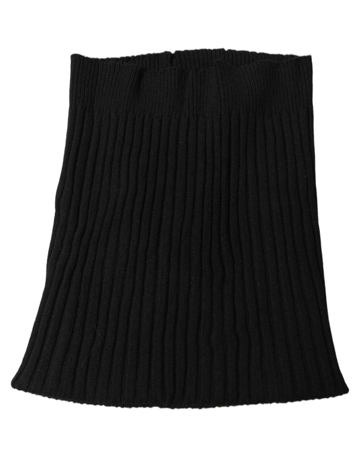 Dolce &amp; Gabbana Black Cashmere Ribbed Knit Neck Warmer