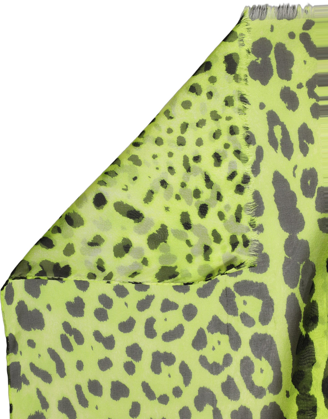 Dolce &amp; Gabbana Green Leopard Print Silk Shawl Stole Scarf