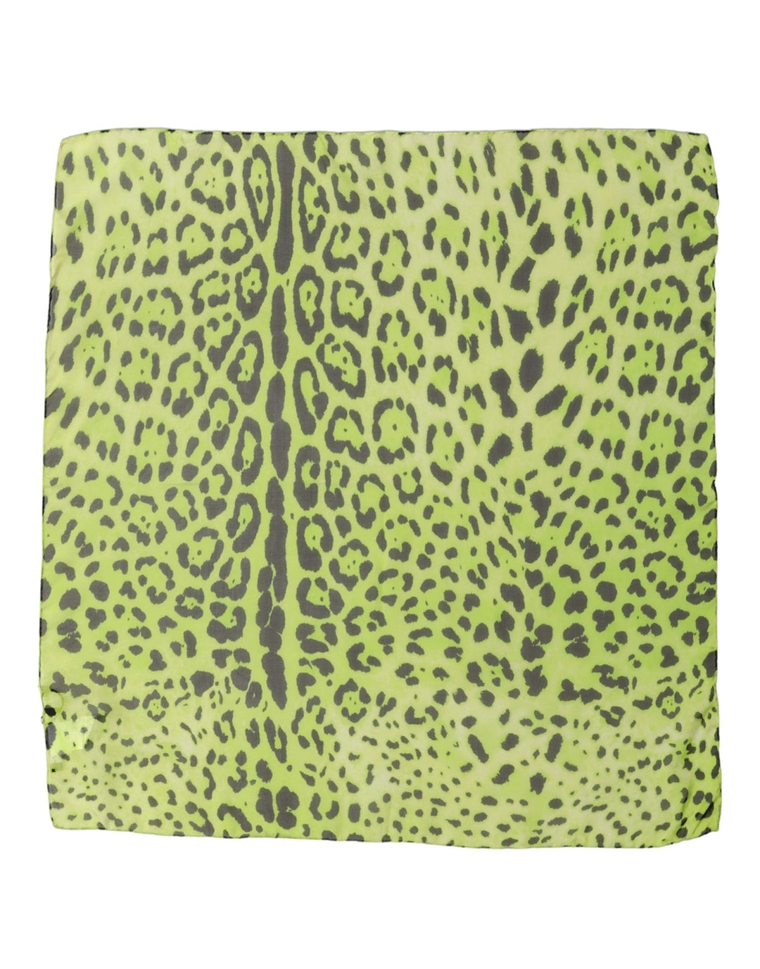 Dolce &amp; Gabbana Green Leopard Print Silk Square Foulard Scarf