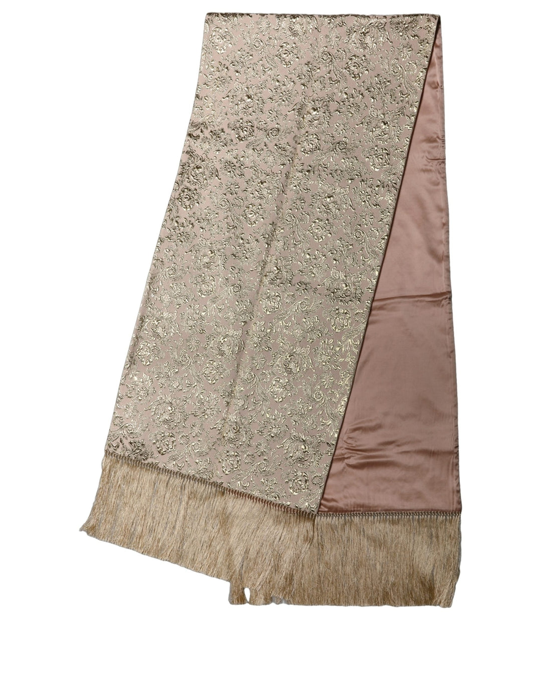 Dolce &amp; Gabbana Pink Silk Fringes Neck Wrap Foulard Scarf