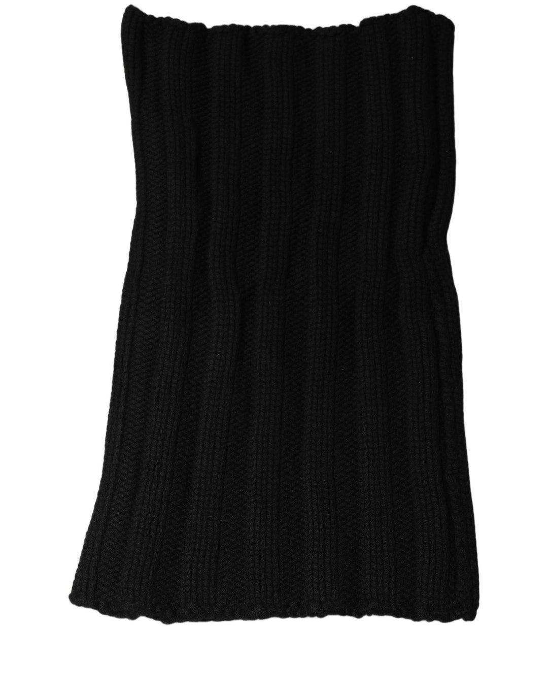 Dolce &amp; Gabbana Black Cashmere Ribbed Knit Neck Warmer Scarf