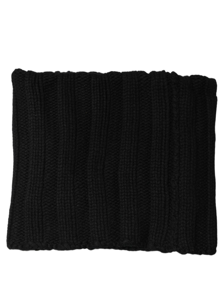 Dolce &amp; Gabbana Black Cashmere Ribbed Knit Neck Warmer Scarf