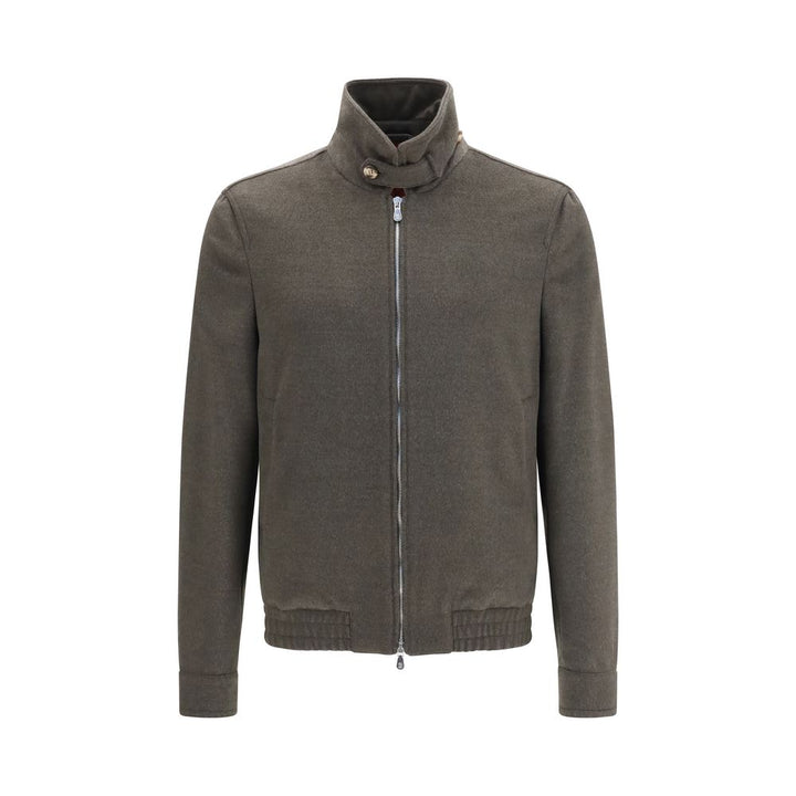 Brunello Cucinelli Gray Wool Oves Aries Full-Length Jacket