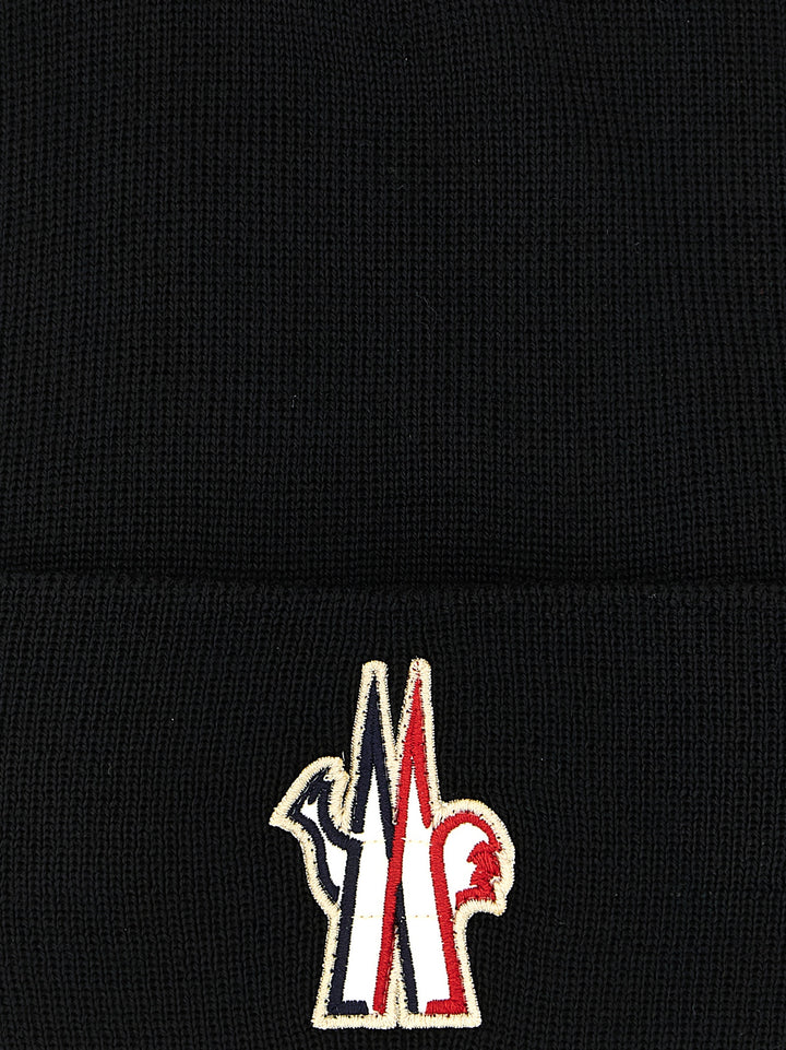 Moncler Grenoble Black Virgin Wool Beanie