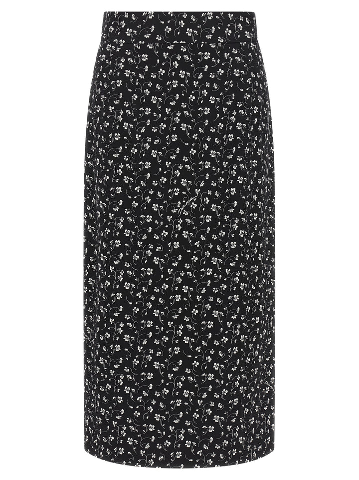 Dolce &amp; Gabbana Bicolor Silk Midi Skirt