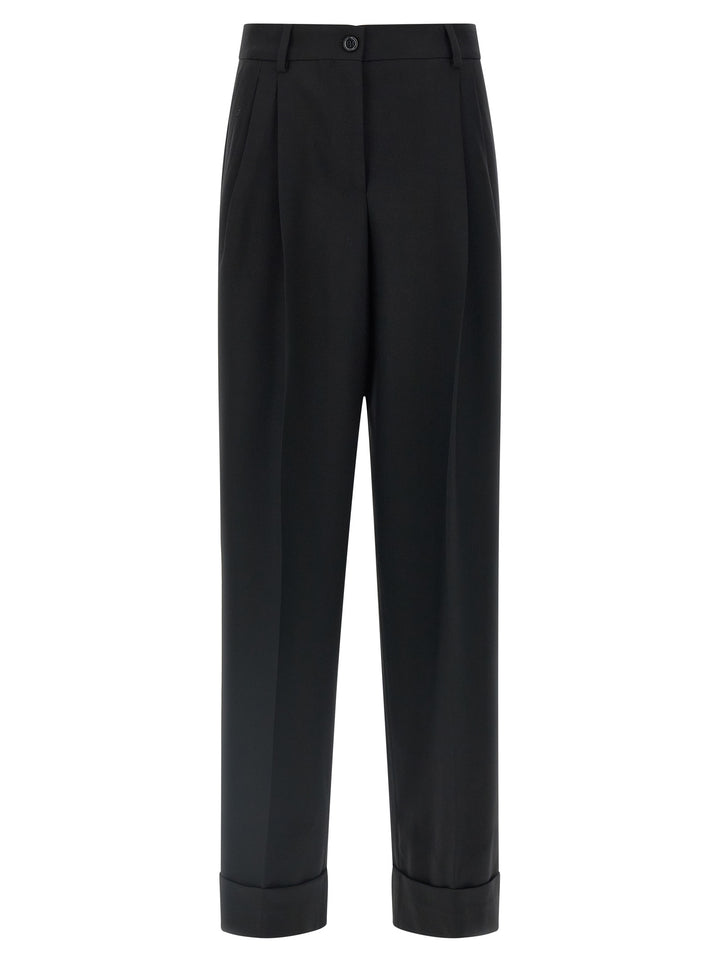 Dolce &amp; Gabbana Black Virgin Wool Dress Pants