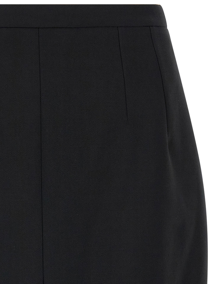 Dolce &amp; Gabbana Black Virgin Wool Long Skirt