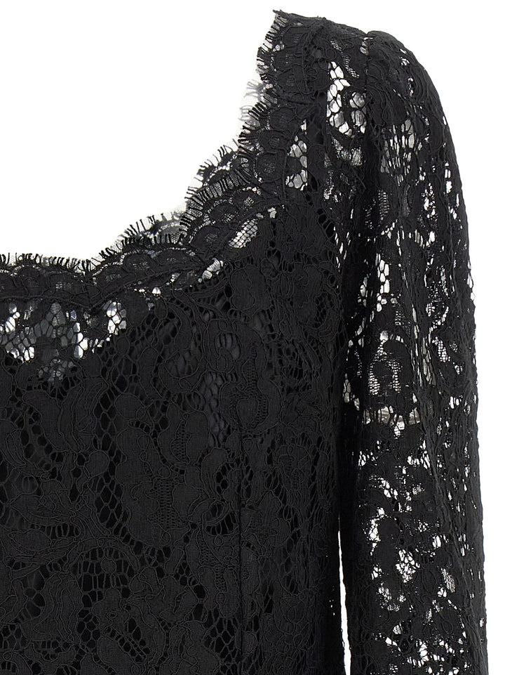 Dolce &amp; Gabbana Black Cotton Short Dress