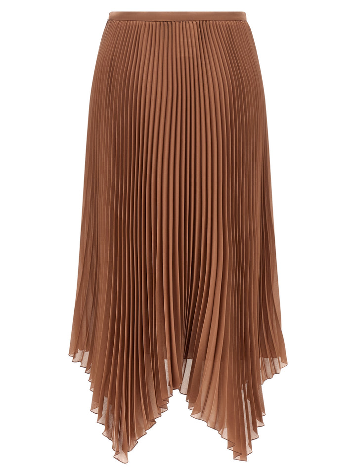Valentino Garavani Brown Silk Midi Skirt