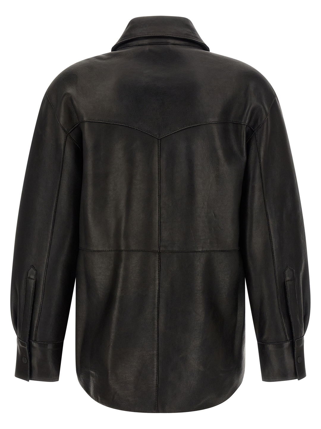 P.A.R.O.S.H. Black Lamb Leather Blouse