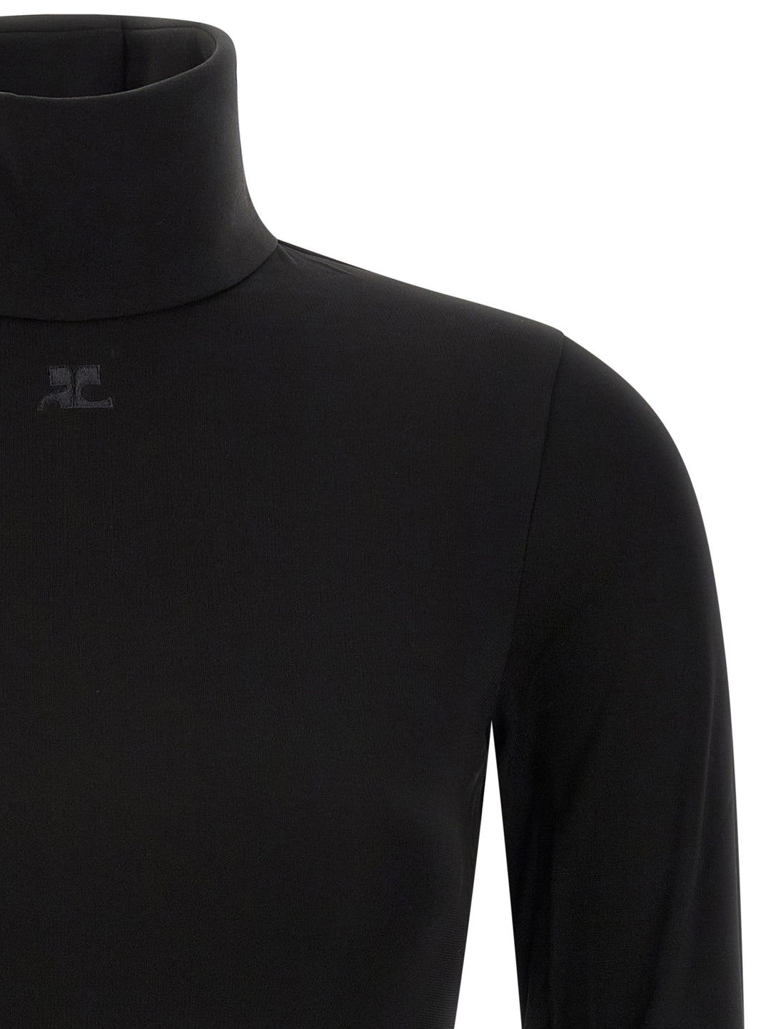 Courrèges Black Viscose Bodysuit