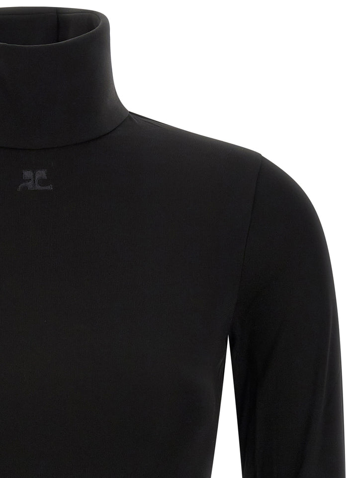 Courrèges Black Viscose Bodysuit