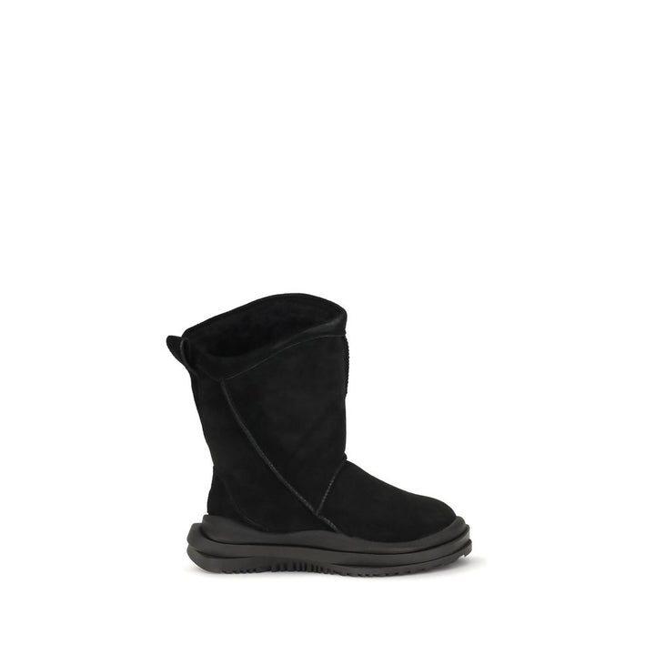 UGG Black Suede Leather Flat Boots