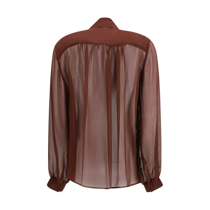 Lardini Brown Viscose Blouse