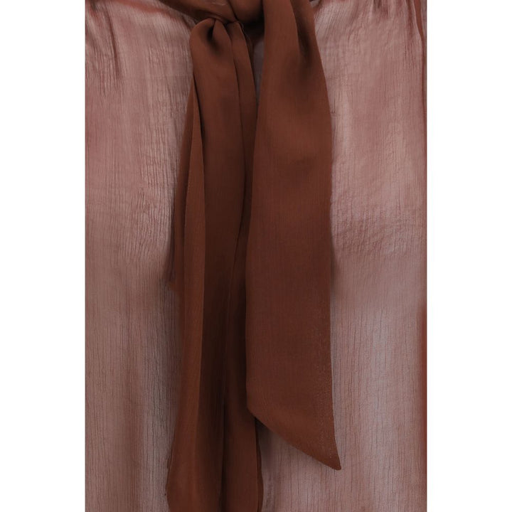 Lardini Brown Viscose Blouse