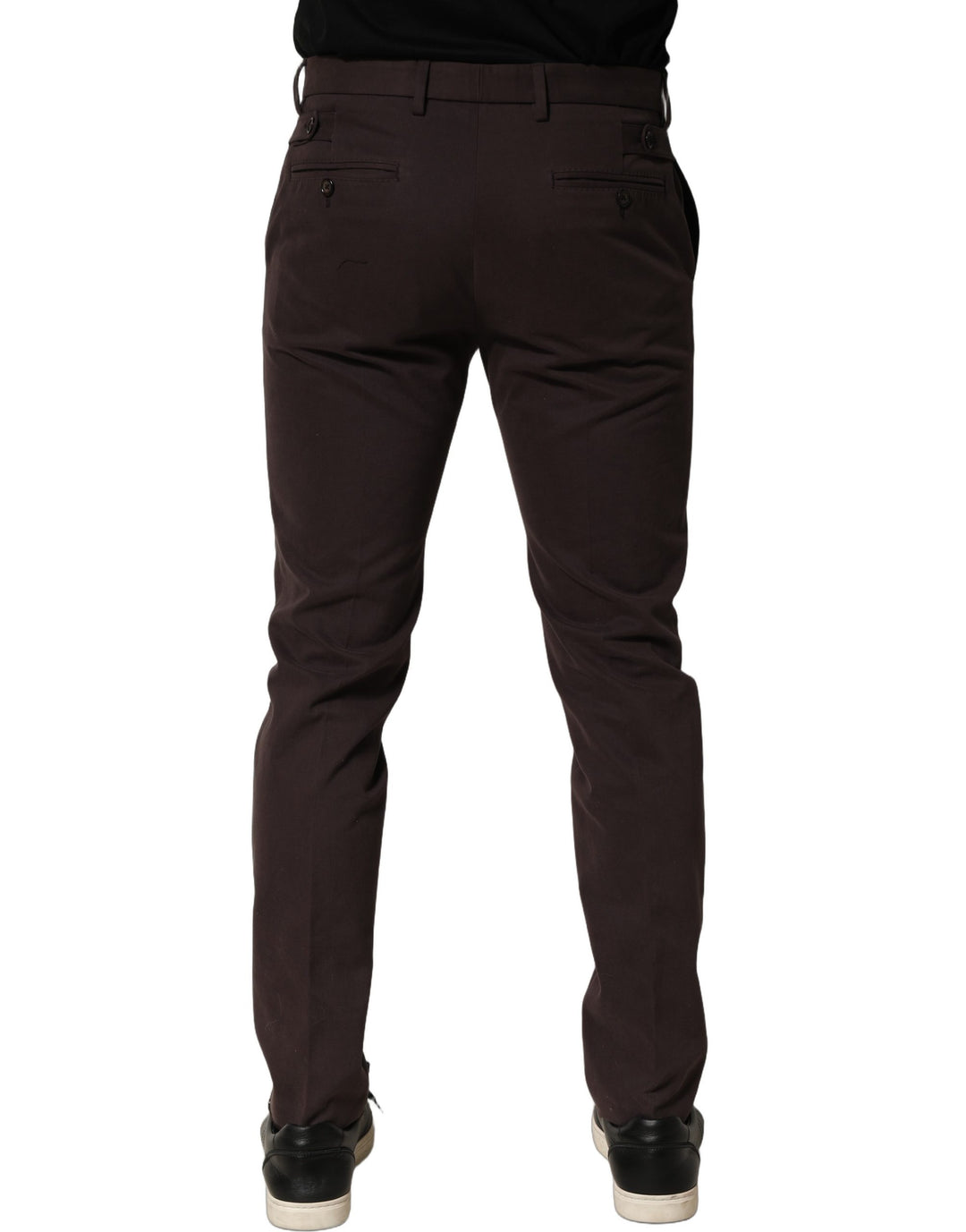 Dolce &amp; Gabbana Brown Cotton Skinny Leg Dress Trouser Pants