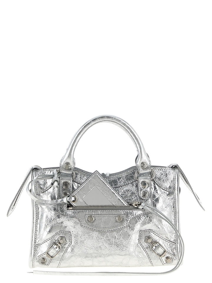 Balenciaga Silver Lamb Leather Handbag