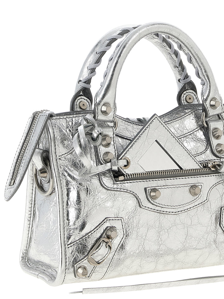 Balenciaga Silver Lamb Leather Handbag