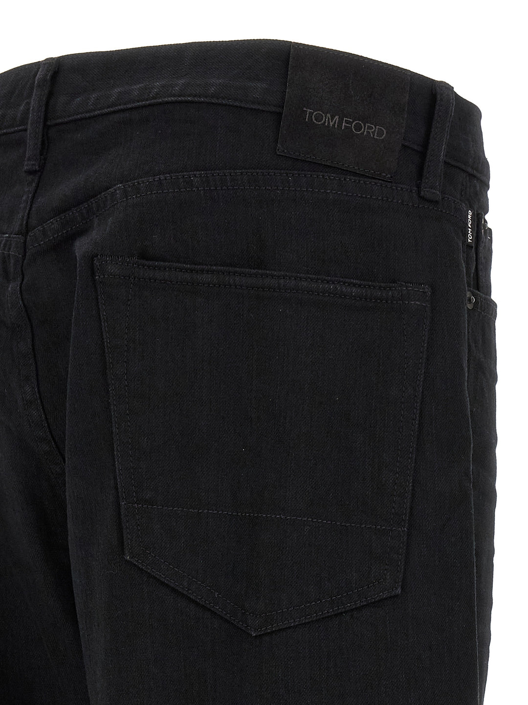 Tom Ford Black Cotton Straight-Leg Jeans