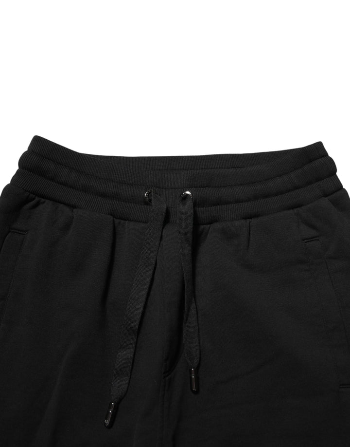 Dolce &amp; Gabbana Black Cotton Jogger Men Sweatpants Pants