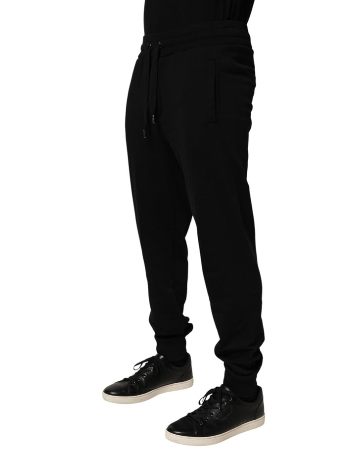 Dolce &amp; Gabbana Black Cotton Jogger Men Sweatpants Pants