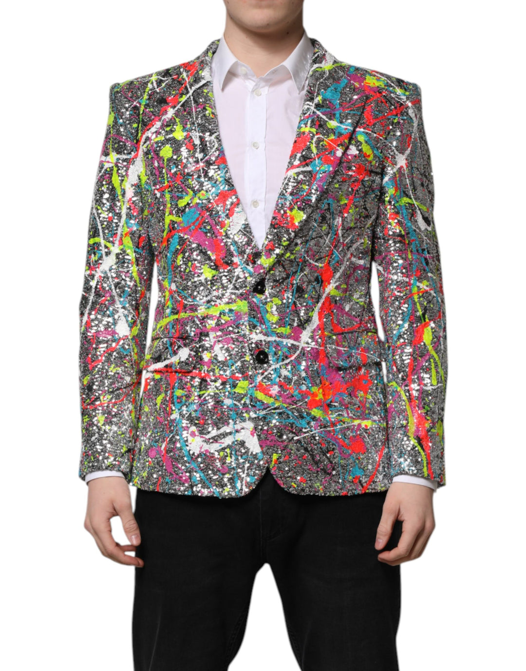 Dolce &amp; Gabbana Multicolor SICILIA 2 Buttons Jacket Suit
