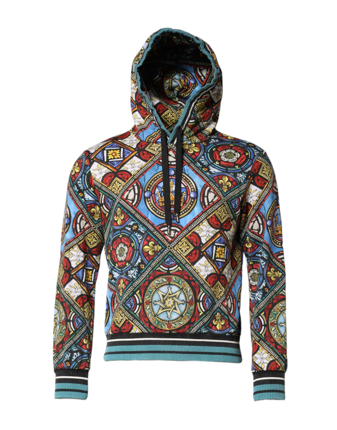 Dolce &amp; Gabbana Multicolor Printed Hooded Sweatshirt Sweater