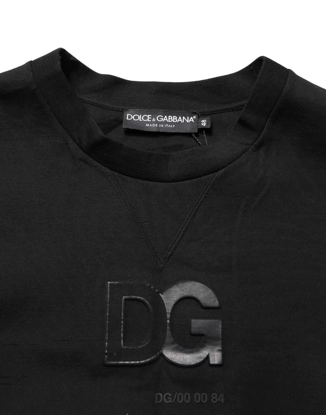 Dolce &amp; Gabbana Black Cotton DG Crew Neck Sweatshirt Sweater