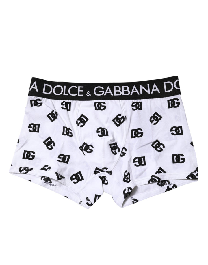 Dolce &amp; Gabbana White DG Logo Print Regular Boxer Underwear