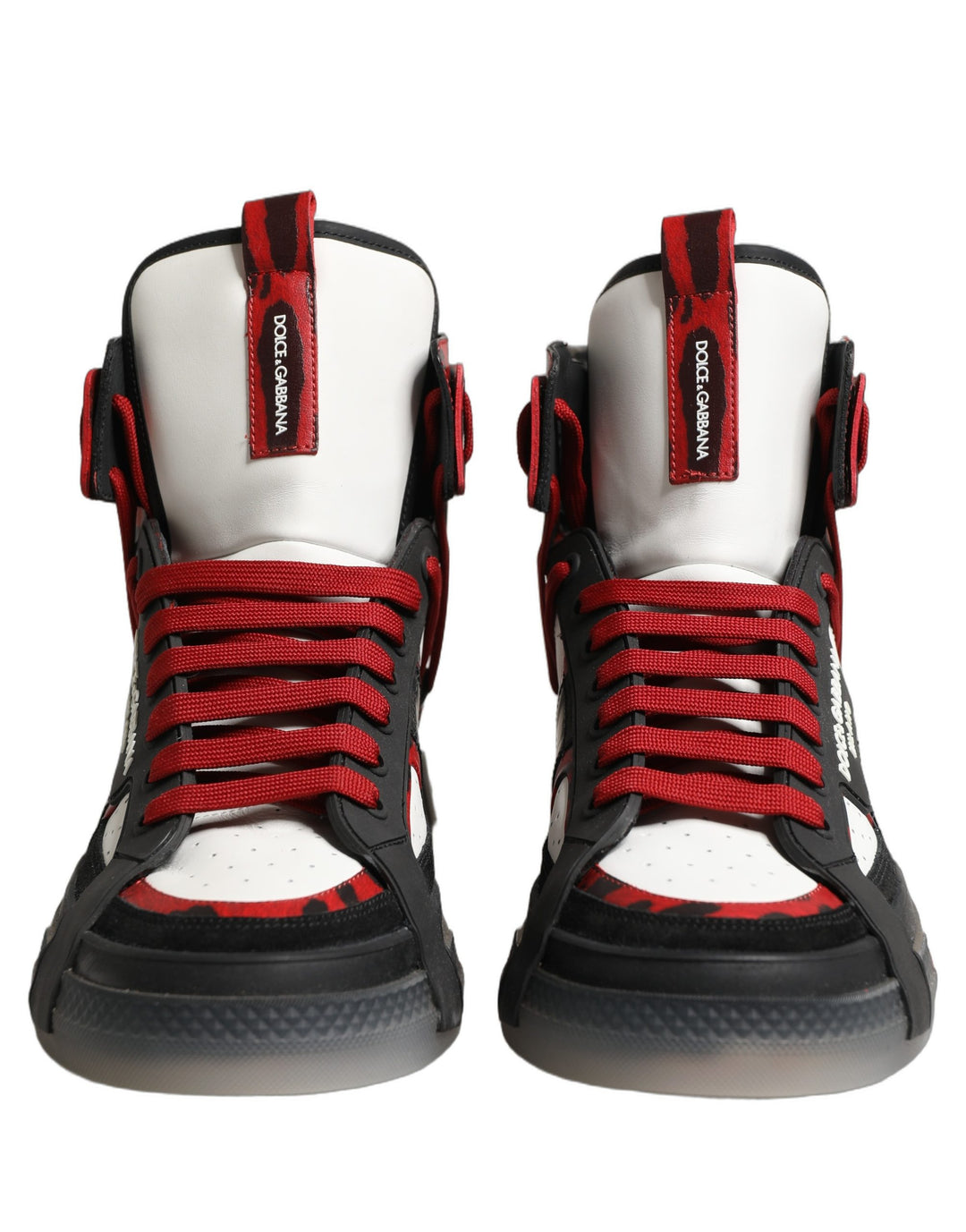 Dolce &amp; Gabbana Multicolor Leather High Top Sneakers Shoes