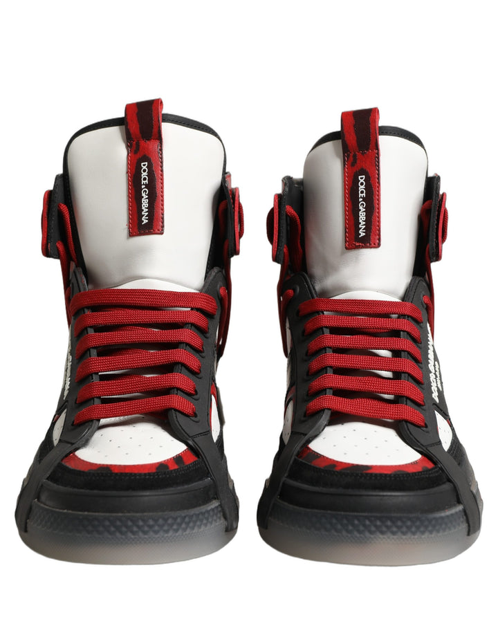Dolce &amp; Gabbana Multicolor Leather High Top Sneakers Shoes