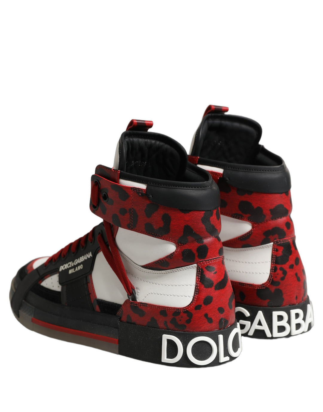 Dolce &amp; Gabbana Multicolor Leather High Top Sneakers Shoes