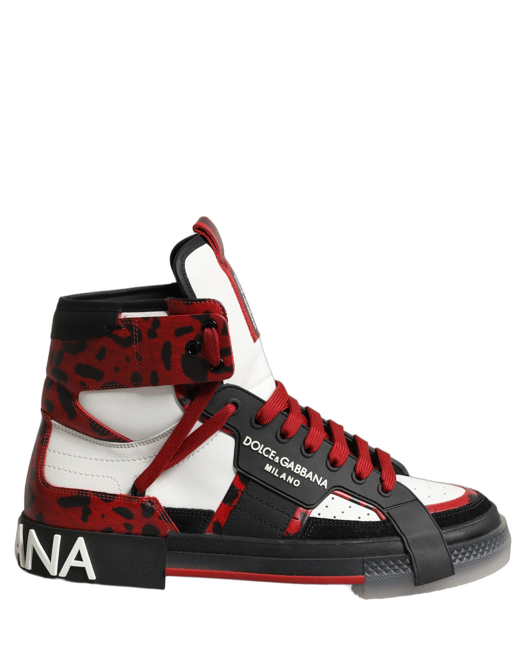 Dolce &amp; Gabbana Multicolor Leather High Top Sneakers Shoes
