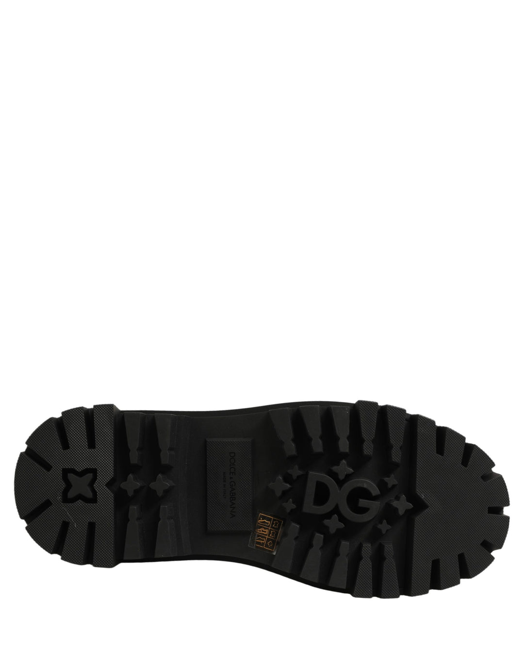 Dolce &amp; Gabbana Black Calfskin Leather Trekking Derby Shoes