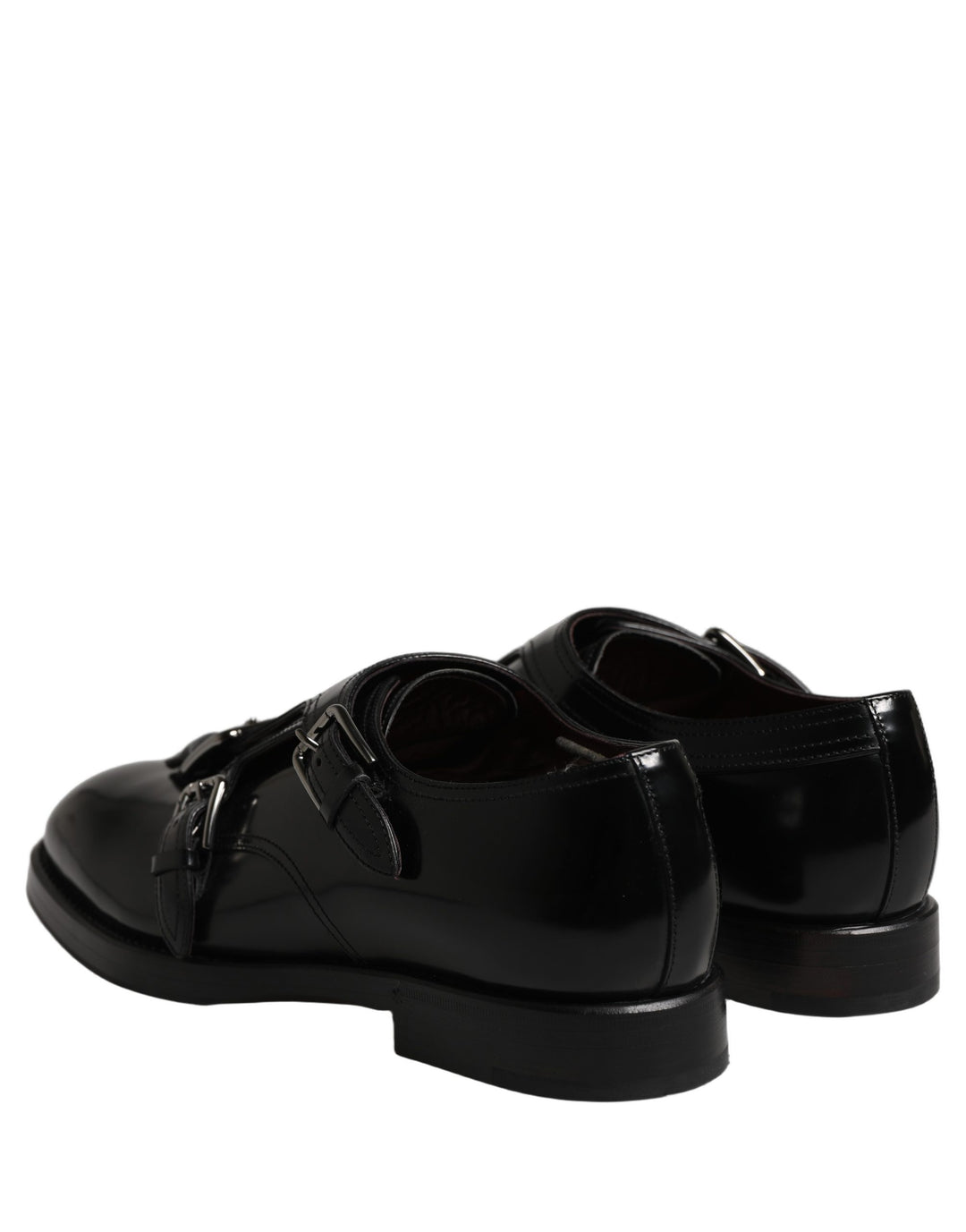 Dolce &amp; Gabbana Black Leather Monk Strap Formal Dress Shoes