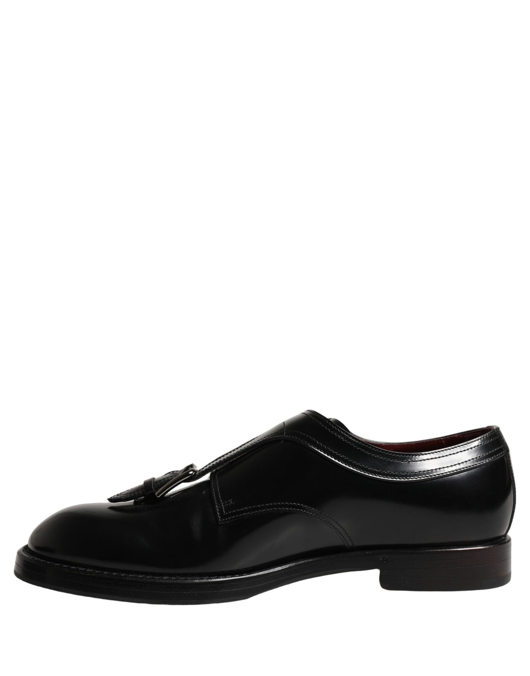 Dolce &amp; Gabbana Black Leather Monk Strap Formal Dress Shoes