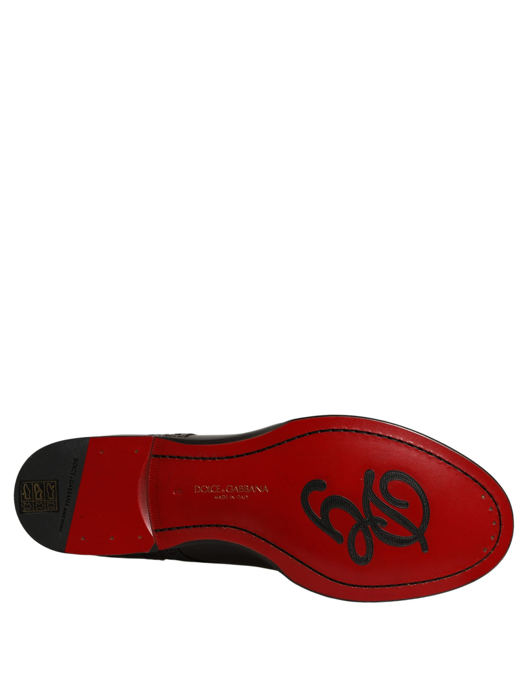 Dolce &amp; Gabbana Maroon Calfskin Leather Derby Men Dress Shoes