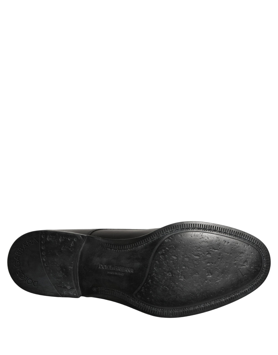 Dolce &amp; Gabbana Black Calfskin Leather Derby Men Dress Shoes