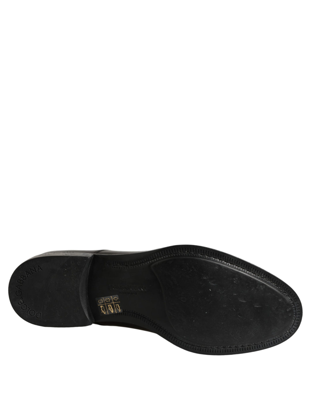 Dolce &amp; Gabbana Black Calfskin Leather Derby Men Dress Shoes