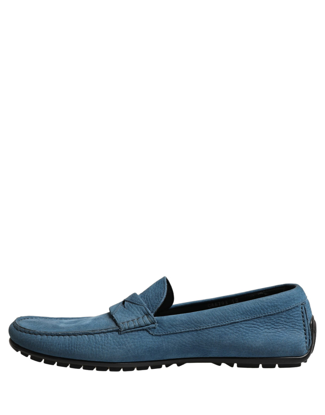 Dolce &amp; Gabbana Blue Calfskin Leather Driver Loafers Shoes