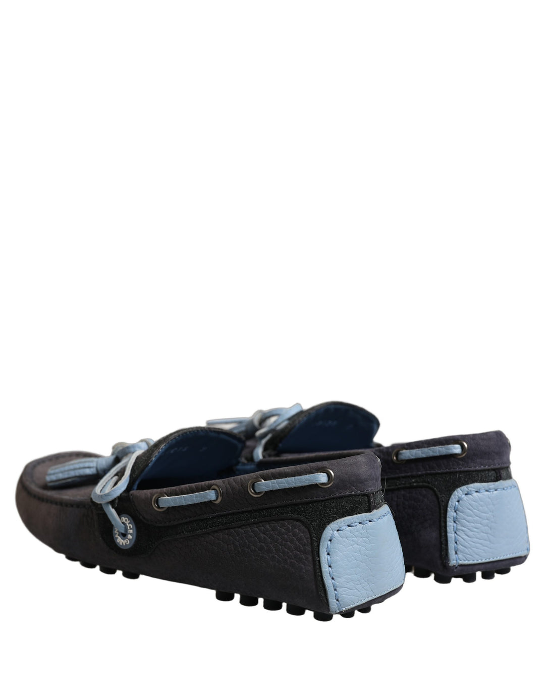 Dolce &amp; Gabbana Navy Blue Suede Leather Tassel Loafers Shoes