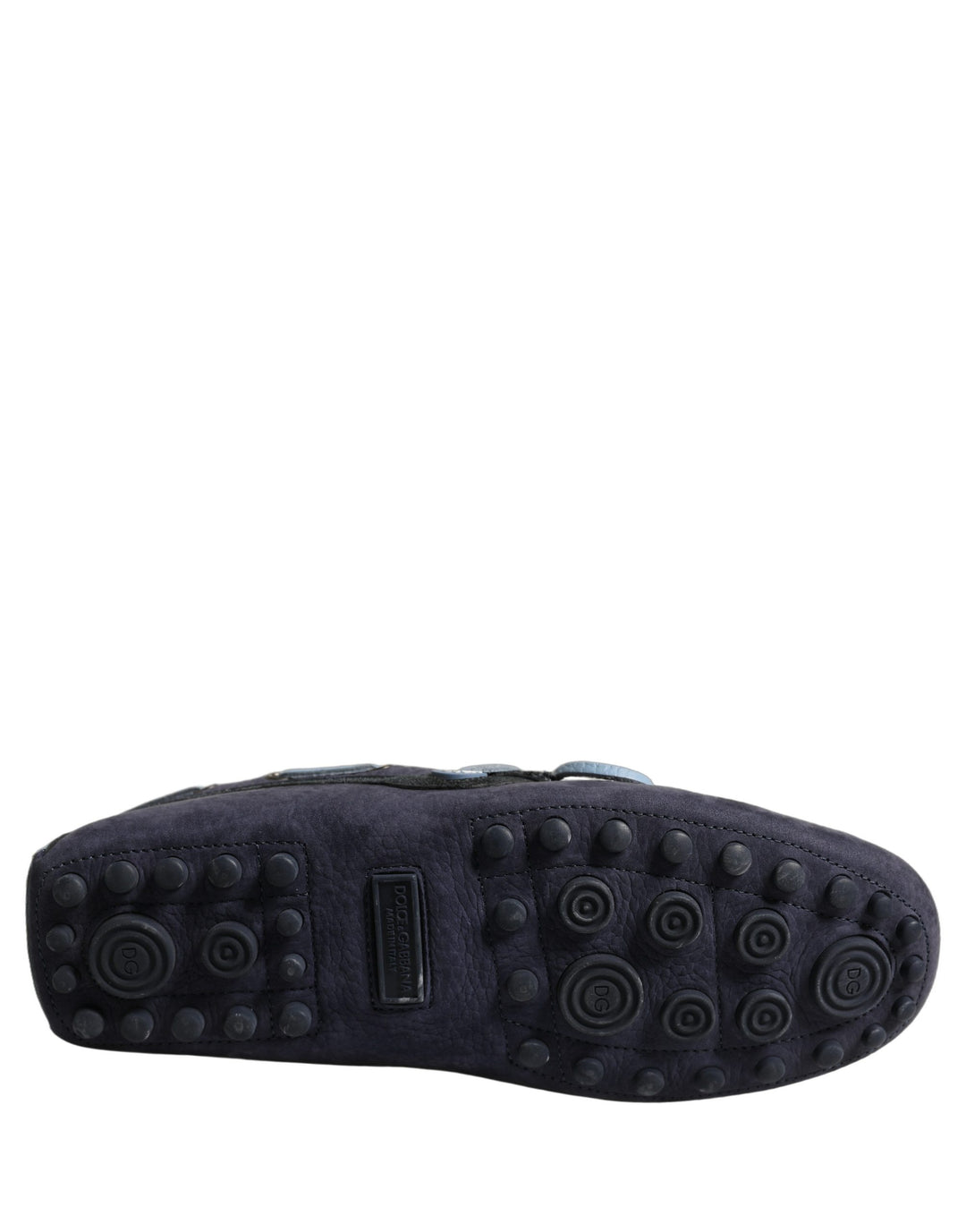 Dolce &amp; Gabbana Navy Blue Suede Leather Tassel Loafers Shoes