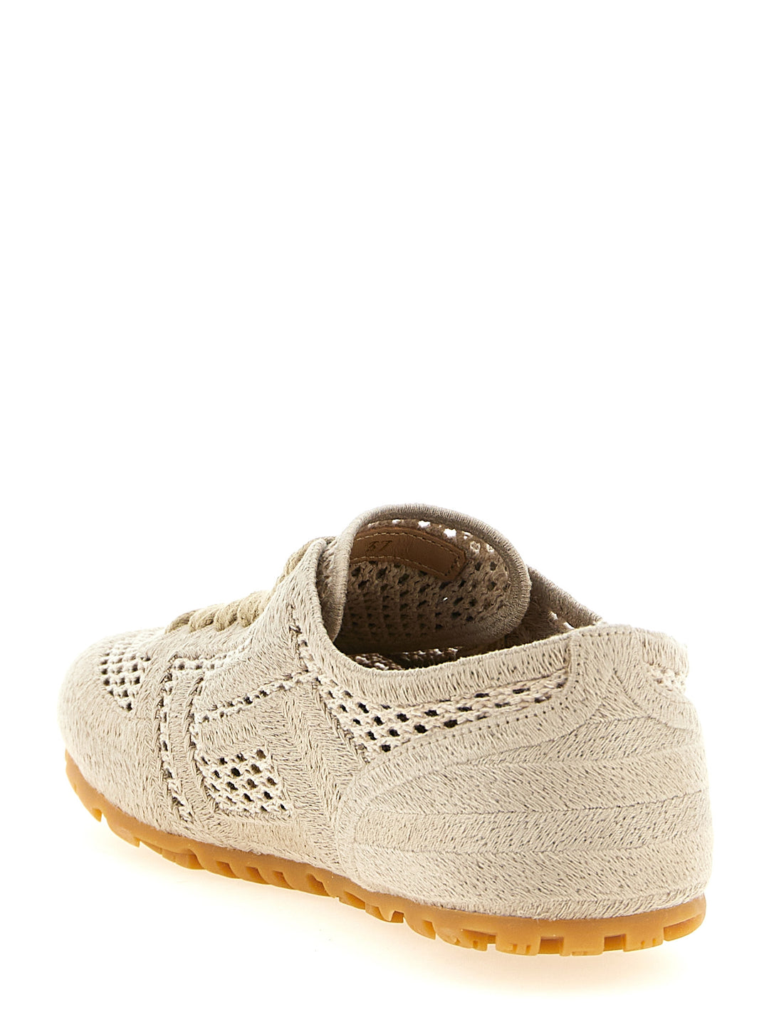 Balmain Beige Cotton Athletic Sneakers
