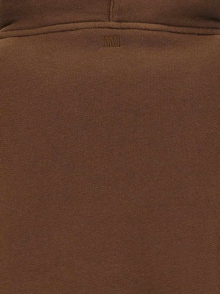 Ami Paris Brown Cotton Hoodie