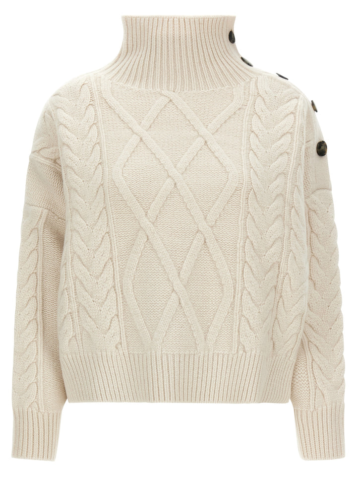 Yves Salomon White Wool Cardigan