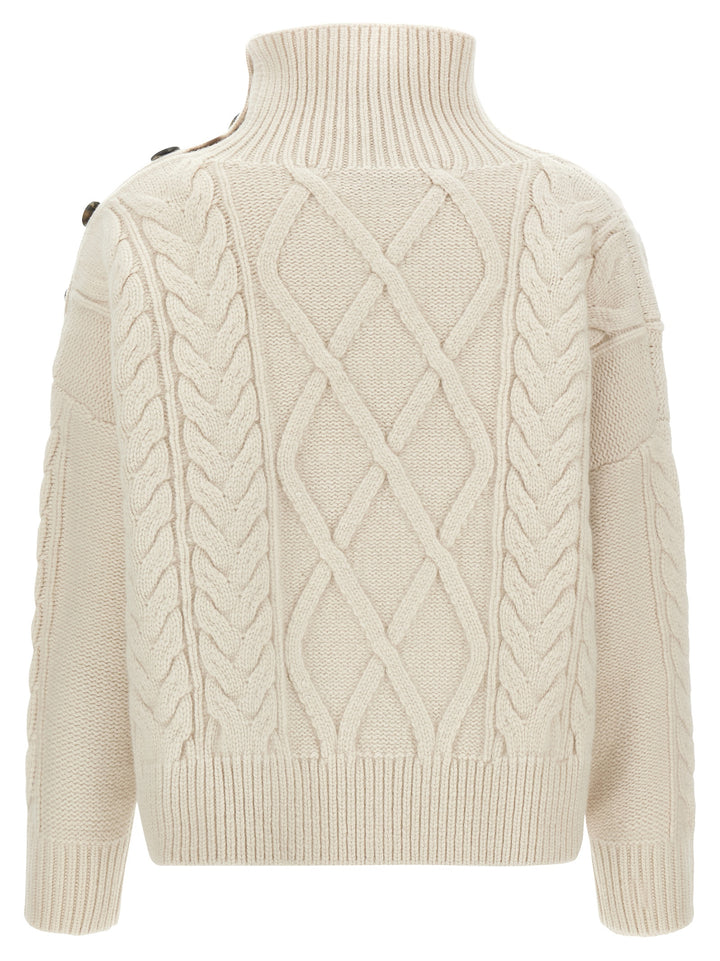 Yves Salomon White Wool Cardigan